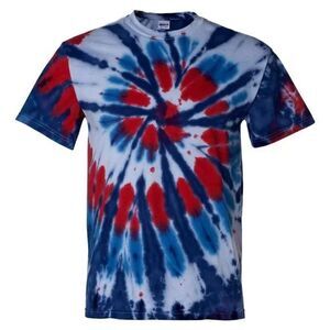 Plus Red White Blue Tie Dye T-Shirt Unisex Cotton Size XXL Patriotic July 4th Dy